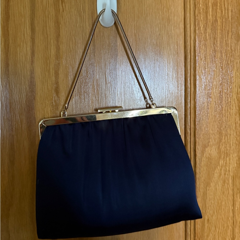 Vintage Satin Ande Evening Bag Purse with Clasp - Picture 2 of 6